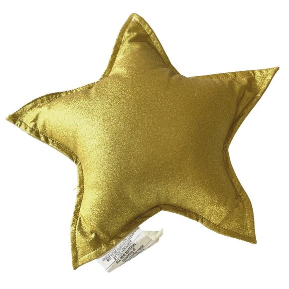 Star-Shaped Throw Pillow Gold Glitter Star Accent Pillow BRAND NEW Pillow Awards - Picture 1 of 7